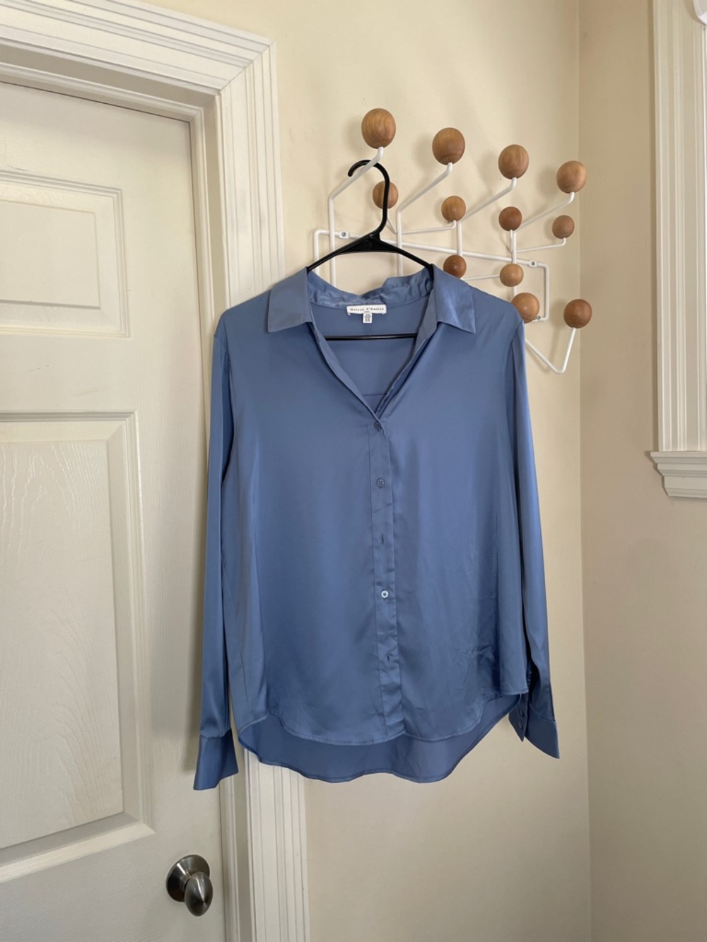 Maison D'Amélie - Jewel Toned Long Sleeve Button Down - Blue - M
